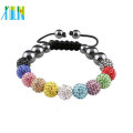 Cheap pulsera de cordón de moda con cuentas de shamballa XLSBL042